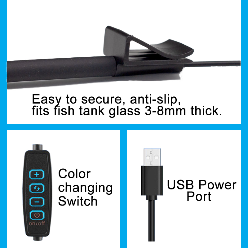 Lámpara LED USB para acuario,  - Aquarium Plant Light reseña y precio