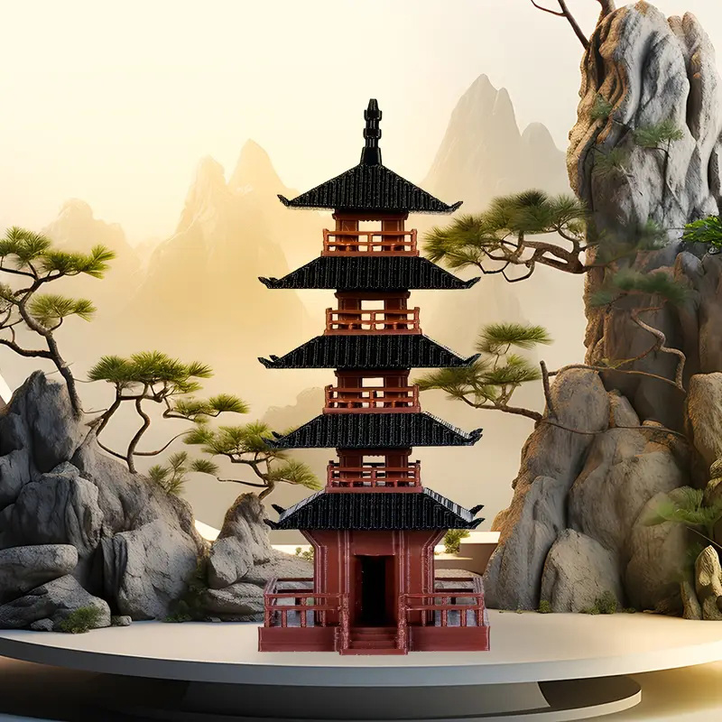 Mini estatua de pagoda, modelo - Aquarium Moss reseña y precio